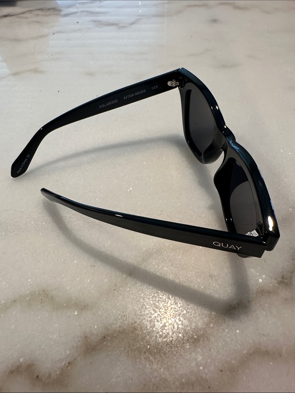 QUAY After Hours Black Square Polarized Sunglasses - Picture 3 of 6